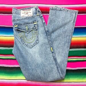 True Religion Jeans Men's 31x34 Ricky Relaxed Straight Contrast Stitching‎ *READ